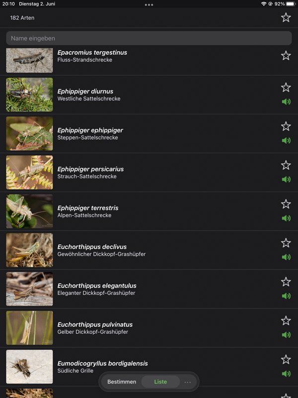 Orthoptera-App iPad