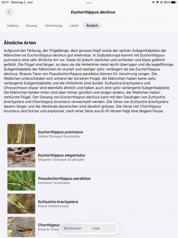 Orthoptera-App iPad