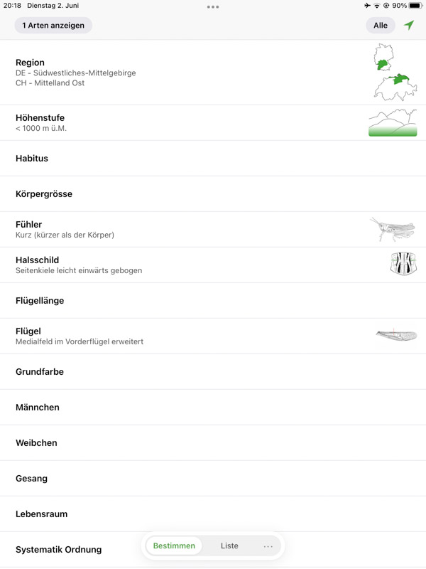 Orthoptera-App iPad