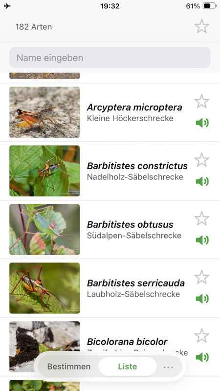 Orthoptera-App iPhone