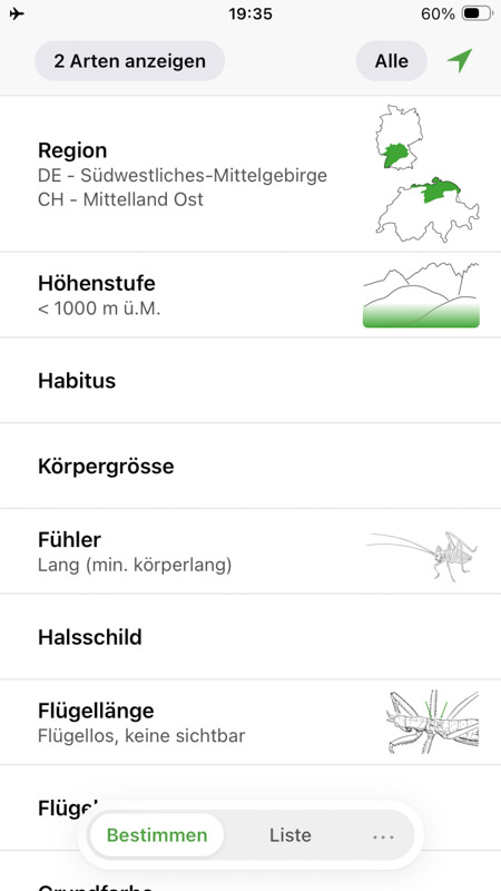Orthoptera-App iPhone